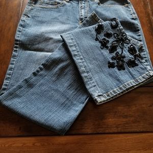 Coldwater Creek Black Sequined Jeans